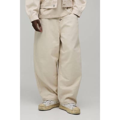 Barrel Fit Co-Ord Jeans | Ecru | Size 44