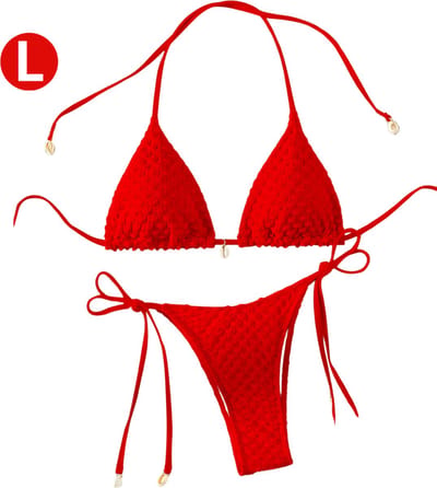 Bovista Bikini Dames - Meisjes Bikini - Badpak - Push Up - Vrouwen Badkleding - Zwemmen - Sexy Set - Top & Broekje - Rood - Maat L