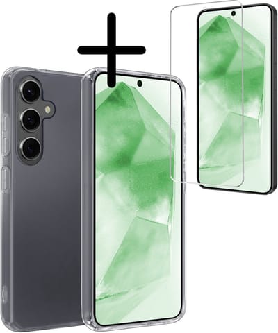 Hoesje Met Screenprotector - Geschikt voor Samsung Galaxy A56 - Sterk & Shockproof - Back Cover - Siliconen Case - Telefoon Hoes - Transparant