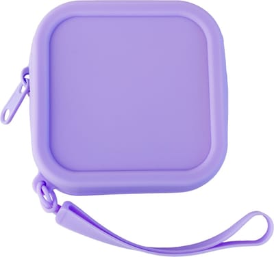 xoxo Wildhearts opbergtas met rits - Silicone Bag - Paars - Kleine etui - Geschikt voor oordopjes / oplaadkabels / sleutels - Siliconen hoesje - Bewaaretui oortjes - Soft Case Cover Protector - Beschermhoes - Paars