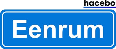 Hacebo - Plaatsnaam Sticker - 29x10 CM - Eenrum sticker - Verkeersborden sticker - grappige cadeaus - Eenrum
