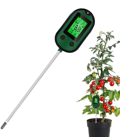 Bodem pH Tester - Bodemtestset Vochtmeter - Planten Gezond Houden - Geavanceerde Sensor Technologie - 32 cm - Grijs