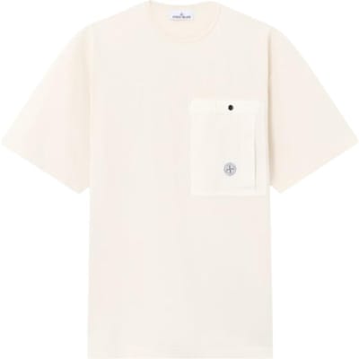 T-shirt Manches Courtes en Coton Résistant aux Déchirures à Col Rond Confortable Stone Island Homme tops L1S152100004S0115V0093 S white