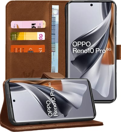 Hoesje geschikt voor Oppo Reno 10 / 10 Pro - Portemonnee Book Case Bruin