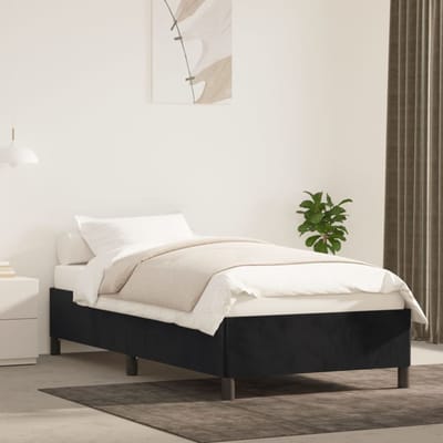 vidaXL - Bedframe - fluweel - zwart - 90x200 - cm