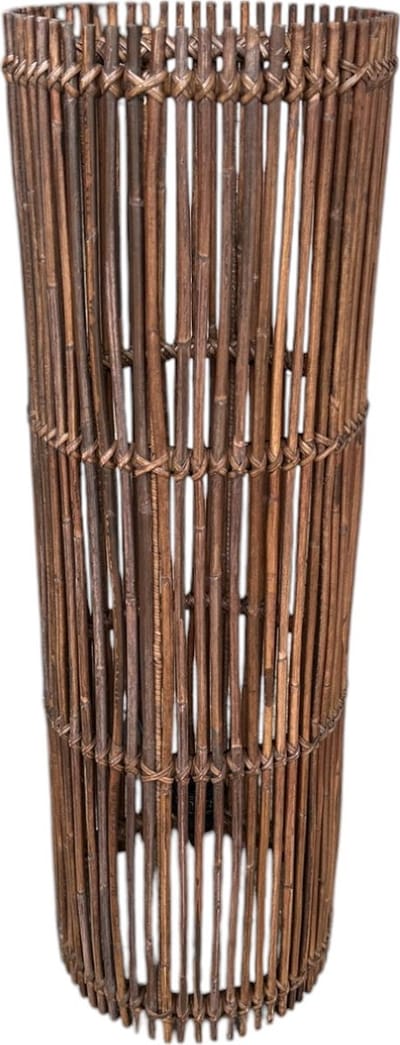 Rotan Lamp Cilinder - 25xH80 cm - tafellamp - vloerlamp - bamboe Antiek kleur