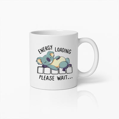Schattige Koala Energie Laden Koffiemok – Grappige "Energy Loading, Please Wait" Ontspannende Theebeker