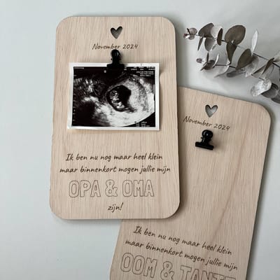 Zwangerschapsaankondiging – Opa en Oma - Zwangerschap aankondigen - Baby op komst - Baby echo - Aankondiging Zwangerschap - Bekendmaking Zwangerschap - Gender Reveal