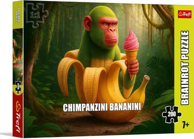 200-delige Puzzel Chimpanzini Bananini - Kleurrijke Surrealistische Universum Puzzel voor Kinderen Vanaf 7 Jaar