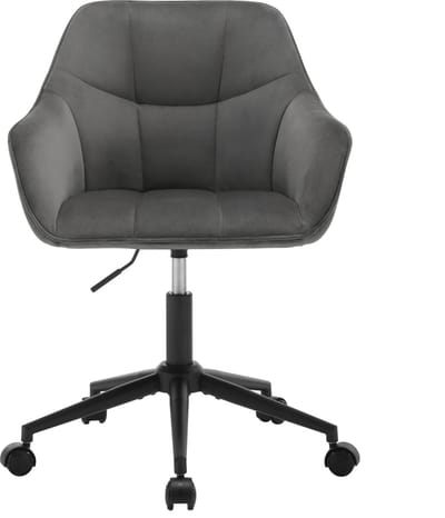 MIVRAY Bureaustoel Met Wielen - Ergonomisch En Draaibaar - Voor Thuiswerk En Kantoor - Fluweel En Metaal - Donkergrijs