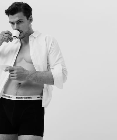 Björn Borg - Heren Onderbroeken 3-Pack Boxers Contrast Zwart/Wit - Zwart - Maat S