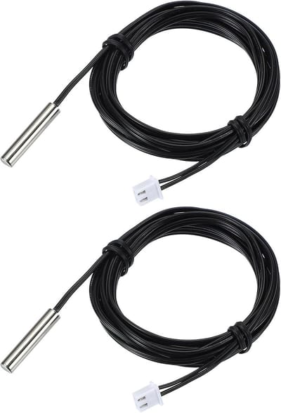 2x 10K NTC Temperatuursensor 2 Meter Waterdicht Koper voor Koelkast Airco Verwarming
