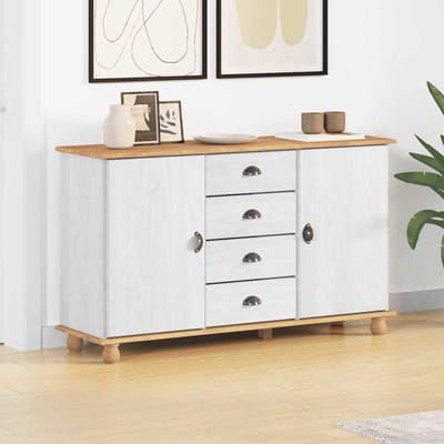 vidaXL - Dressoir - met - lade - ASKIM - 133,5 - x - 40 - x - 79 - cm - Massief - grenenhout