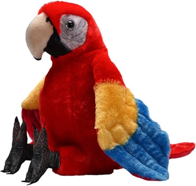 Wild Republic Ara knuffel - rood - pluche - 33 cm - vogels - dieren - papegaai - dierenknuffel