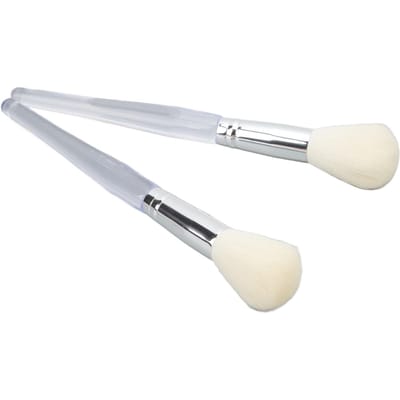 2 Stuks Gezichtsmasker Borstel Applicator Transparante Handvat Cosmetica Schoonheidsgereedschap Klei Modder Masker Applicator white