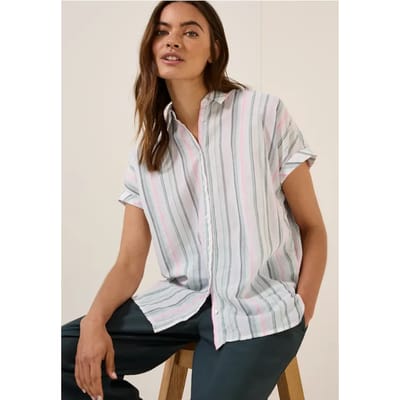 Gestreepte blouse met korte mouwen