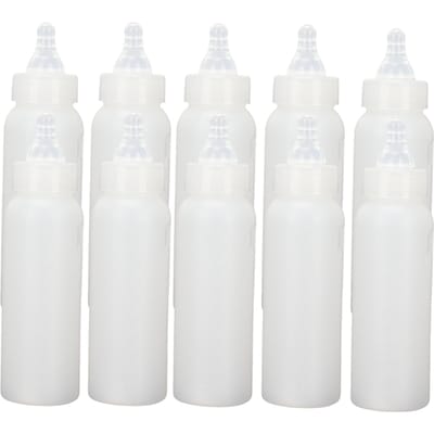 10pcs Biberon pour Petits Animaux Tétine en Silicone Souple Biberon à Lait Épais pour Animal de Compagnie avec Graduation pour Cochon white