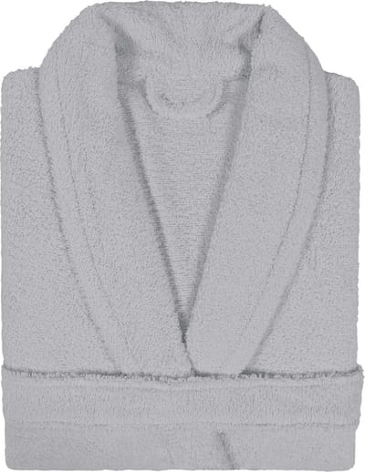 Badjas Badstof met Shawlkraag Uni Alpha Licht Grijs Maat M - 1 stuks