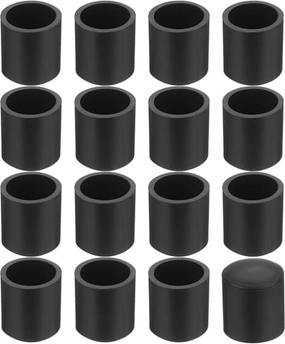 56 stuks stoelpootdoppen 12 mm zwart – PVC vloerbescherming antislip voor stoelen en tafels