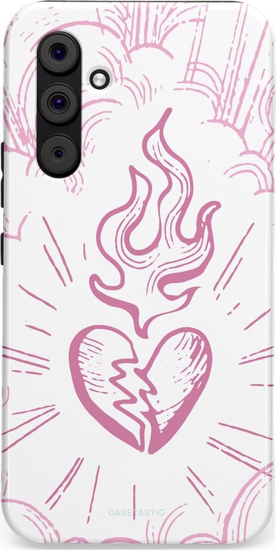 Casetastic Hoesje Geschikt voor Samsung A54 (5G) - Stijlvolle Beschermende Duo-layer Case - Roze Liefdesvlam
