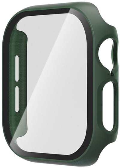 Screenprotector case - geschikt voor Apple Watch 10 / 11 42mm - full cover - hoesje - gehard glas - 42 mm - volledige bescherming - groen