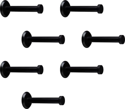 7 stuks SOTECH kapstokhaken Talea RVS zwart gepoederlakt lengte: 73 mm incl. plaatje en bevestigingsset