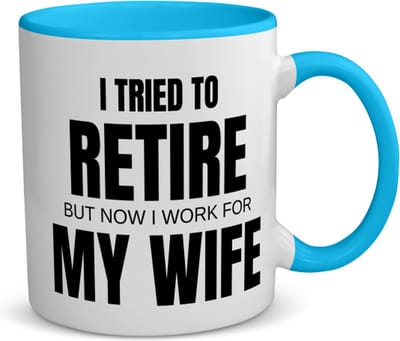 Akyol - i tried to retire koffiemok - theemok - blauw - Pensioen - werken voor vrouw - werk - afscheidscadeau - verjaardagscadeau - kado - 350 ML inhoud