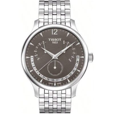 Tissot heren quartz horloge, roestvrijstalen band, waterbestendig tot 30 meter T063.637.11.067.00 zwart