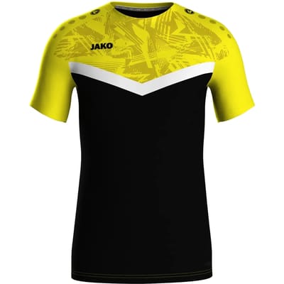 Jako Iconic T-Shirt Kinderen - Zachtgeel / Zwart | Maat: 116