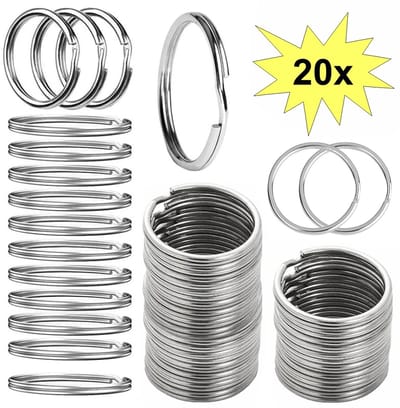 Fako Bijoux - Sleutelring - 30mm - Sleutelringen - RVS - Staal - Classic - Zilver - 20 Stuks