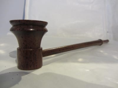 Sadhu Split Carved Long Wooden Pipe 20 cm