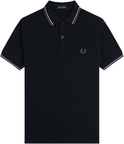 Tipped Collar Polo Shirt - Blue 2