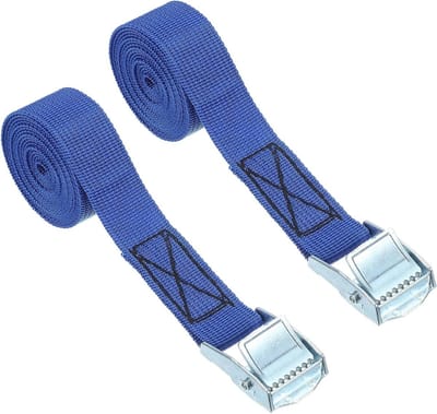 Sjorriemen met Gespen - Vastbindende Riemen - Vastzetten van Cargo - Snelle Nokgesp - 2 Stuks 15m - Blauw