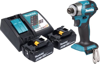 Makita DTD 173 RT accu-slagmoersleutel 18 V 180 Nm 1/4" borstelloos + 2x oplaadbare accu 5.0 Ah + lader