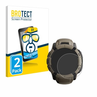 BROTECT - Screenprotector voor Garmin Instinct 2X Solar Tactical Edition - Folie Beschermfolie transparant 2 Stuks