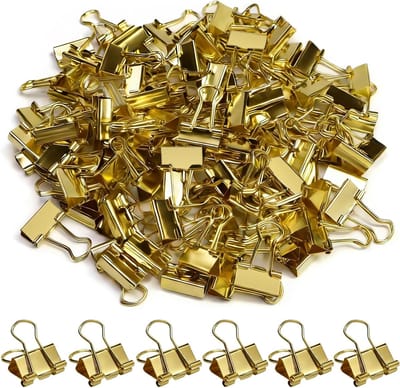 Mini-paperclips goudkleurig – 110 stuks kleine papierklemmen van 19 mm, ideaal voor thuis, school en kantoorgebruik, perfect voor organisatie en creativiteit
