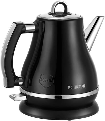 Elektrisch Waterkokertje - Klein Waterkoker - Snel Water Koken - Roestvrij Staal - 1.2 Liter - Zwart