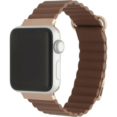 123watches bandje Magna - Leer - bruin - 44 · 45 · 46 & 49 mm - Geschikt voor Apple Watch series 1/2/3/4/5/6/7/8/9/10/11/12/SE/SE2/SE3/Ultra/Ultra 2/Ultra 3/Ultra 4