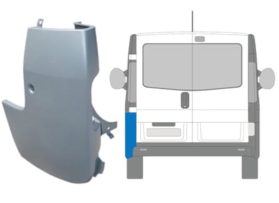 Achterbumper hoek voor Opel Vivaro 2001-2014 / Links