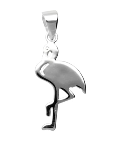 Zilveren Flamingo abstract kettinghanger