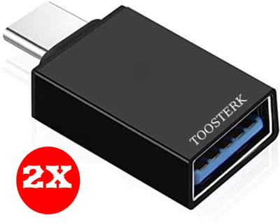 2X USB 3.1 Type C naar USB 3.0 OTG Adapter - zwart | Geschikt voor iPhone Macbook en Chromebook
