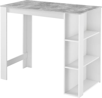 Bartafel Danderyd met 3 planken 120x60x105,5 wit en beton