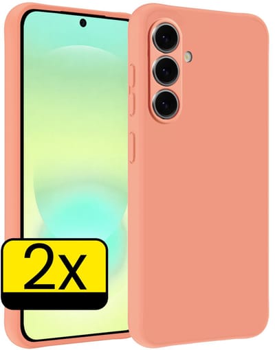 Hoesje - 2 Stuks - Geschikt voor Samsung Galaxy A37 - Sterk & Shockproof - Case Siliconen - Back Cover - Telefoon Hoes - Telefoonhoesjes - Perzik
