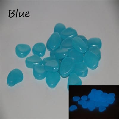 100 pièces pierre lumineuse galet lumineux pour trottoir de roche décoration extérieure Aquarium Aquarium jardin chemin sentier pelouse pierre décorative 100PCS bleu