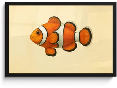 Poster in lijst - Fotolijst 60x40 cm - Posters - Vis - Oranje - Strepen - Posterlijst zwart - Decoratie - Wanddecoratie woonkamer - Muurdecoratie slaapkamer