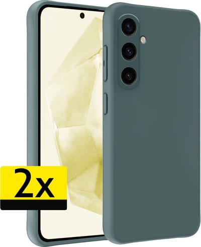 Hoesje - 2 Stuks - Geschikt voor Samsung Galaxy A35 - Sterk & Shockproof - Case Siliconen - Back Cover - Telefoon Hoes - Telefoonhoesjes - Donkergroen