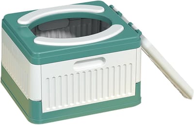 Draagbare Toilet Pot - Reispot Kinderen - Onderweg Hygiënisch - Spatwaterdicht Ontwerp - 25 x 22 x 17 cm - Groen
