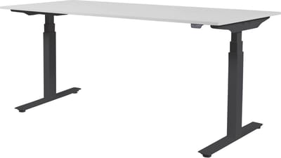 Zit Sta Bureau - Plus Elek 180x80 krijtwit - zwart frame
