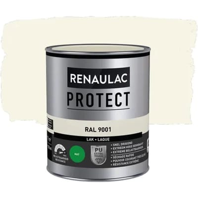Renaulac Houtlak Protect - Mat - Crèmewit Ral 9001 - 750ml