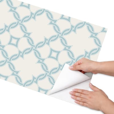 Coloray Meubel Wrap Folie - Romig Meubelfolie - 50x100 cm - Meubel Wrap Folie Geometrische ornamenten - Plakfolie Meubels - Geometrische Meubelfolie - Decoratiefolie Zelfklevend - Slaapkamer decoratie - Achtergronden en patronen